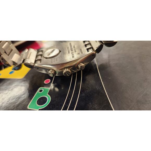 Vintage Swatch Watch ROUGH & RUGGED FLIP EU YCS400G 1996 Irony Chrono - Picture 9 of 12